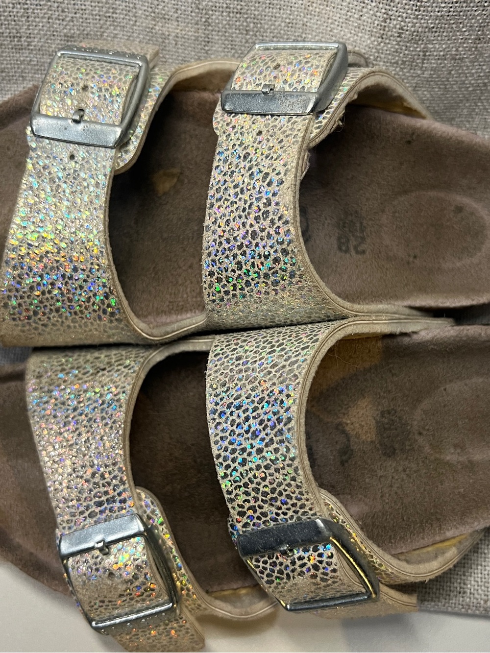 Birkenstock Holographic Glitter Sandal~Toddler SIZE: 10/28 - Picture 2 of 11